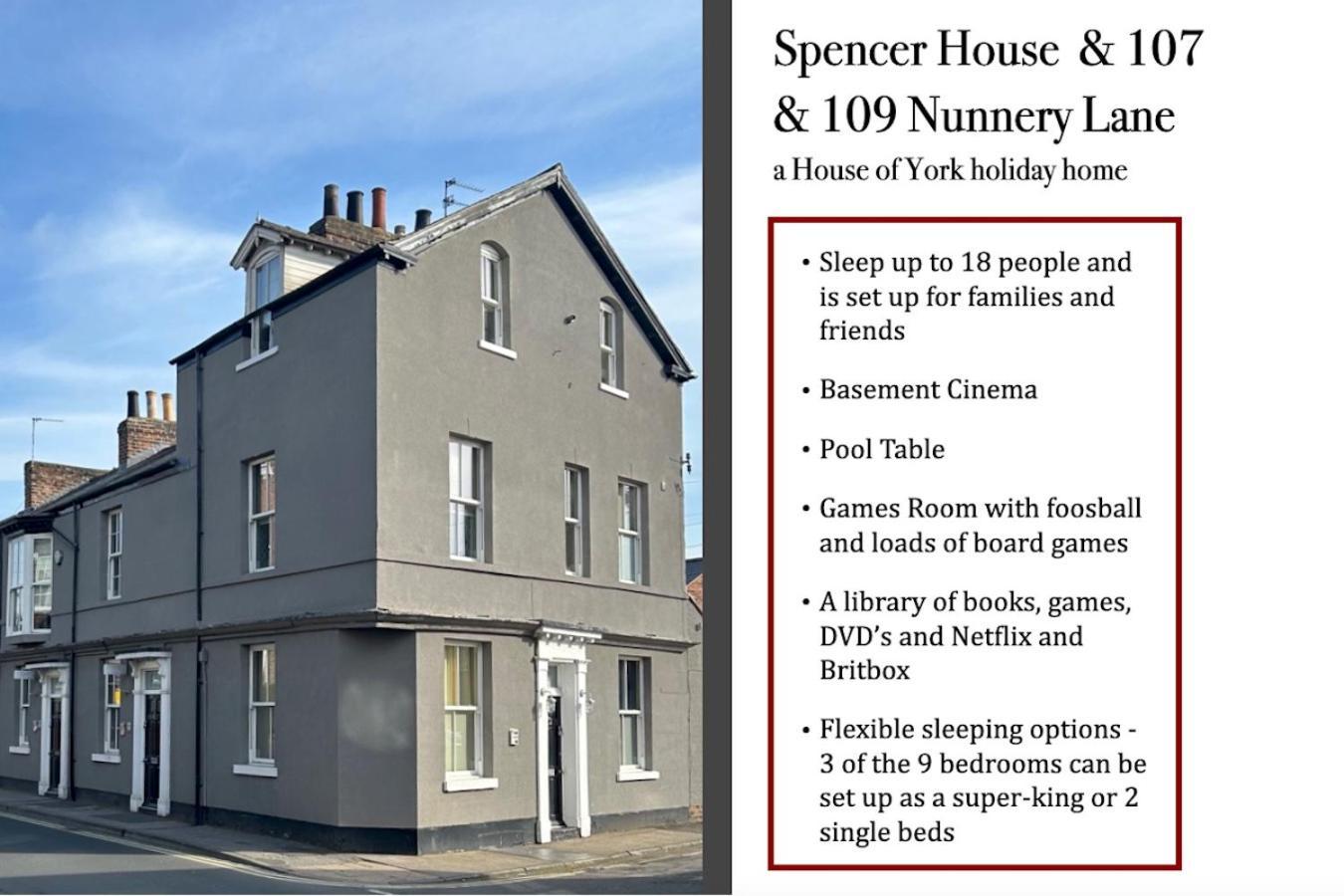 Spencer House & 107 & 109 Nunnery Lane Villa York Exterior photo